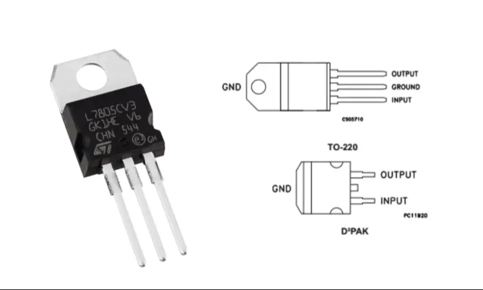 L7805CV のピン配置、回路、データシート、および用途
